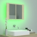 Armario espejo de baño LED acrílico roble Sonoma 60x12x45 cm