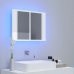 Armario espejo de baño LED acrílico blanco brillo 60x12x45 cm