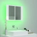 Armario espejo de baño LED acrílico blanco brillo 60x12x45 cm