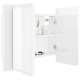 Armario espejo de baño LED acrílico blanco brillo 60x12x45 cm