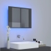 Armario espejo de baño luz LED acrílico gris brillo 60x12x45 cm