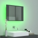 Armario espejo de baño luz LED acrílico gris brillo 60x12x45 cm