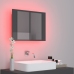 Armario espejo de baño luz LED acrílico gris brillo 60x12x45 cm