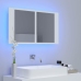 Armario espejo de baño con luz LED acrílico blanco 80x12x45 cm