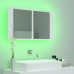 Armario espejo de baño con luz LED acrílico blanco 80x12x45 cm