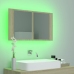 Armario espejo de baño LED acrílico roble Sonoma 80x12x45 cm