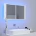 Armario espejo de baño LED acrílico blanco brillo 80x12x45 cm