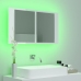 Armario espejo de baño LED acrílico blanco brillo 80x12x45 cm