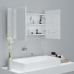 Armario espejo de baño LED acrílico blanco brillo 80x12x45 cm