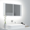 Armario espejo de baño LED acrílico blanco brillo 80x12x45 cm