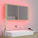 Armario espejo de baño LED acrílico roble Sonoma 90x12x45 cm