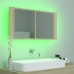 Armario espejo de baño LED acrílico roble Sonoma 90x12x45 cm