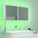 Armario espejo de baño con luz LED acrílico blanco 100x12x45 cm