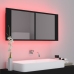 Armario espejo de baño con luz LED acrílico negro 100x12x45 cm