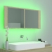 Armario espejo de baño LED acrílico roble Sonoma 100x12x45 cm