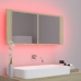 Armario espejo de baño LED acrílico roble Sonoma 100x12x45 cm