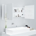 Armario espejo de baño LED acrílico blanco brillo 100x12x45 cm