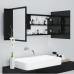 Armario espejo de baño LED acrílico negro brillo 100x12x45 cm