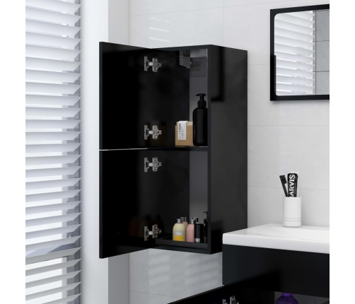 Armario de baño madera contrachapada negro 30x30x80 cm