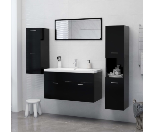 Armario de baño madera contrachapada negro 30x30x80 cm