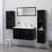 Armario de baño madera contrachapada negro 30x30x80 cm