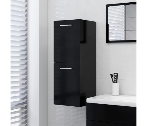 Armario de baño madera contrachapada negro 30x30x80 cm