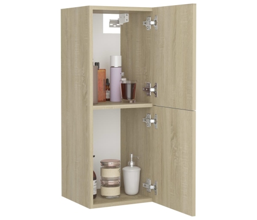 Armario de baño madera contrachapada roble Sonoma 30x30x80 cm