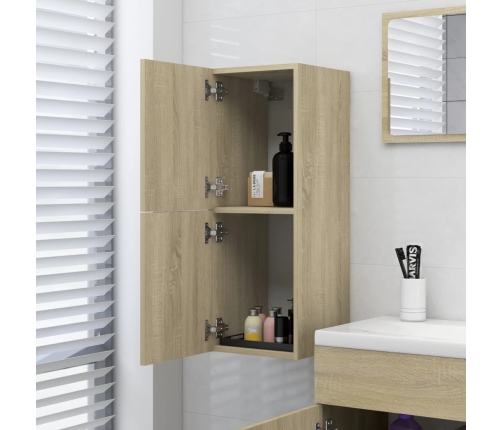 Armario de baño madera contrachapada roble Sonoma 30x30x80 cm