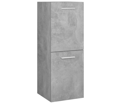 Armario de baño madera contrachapada gris hormigón 30x30x80 cm