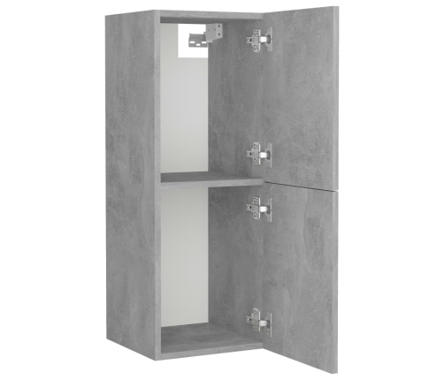 Armario de baño madera contrachapada gris hormigón 30x30x80 cm