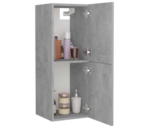 Armario de baño madera contrachapada gris hormigón 30x30x80 cm