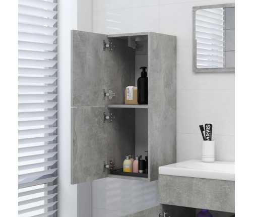 Armario de baño madera contrachapada gris hormigón 30x30x80 cm