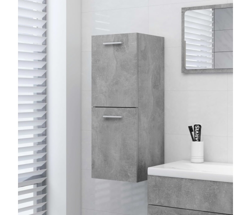 Armario de baño madera contrachapada gris hormigón 30x30x80 cm