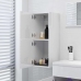 Armario de baño madera contrachapada blanco brillo 30x30x80 cm