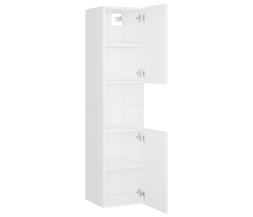 Armario de baño madera contrachapada blanco 30x30x130 cm