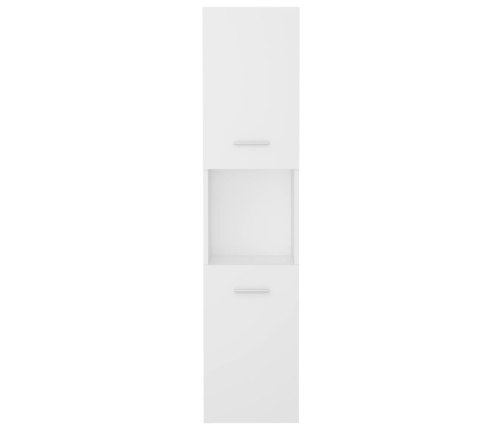 Armario de baño madera contrachapada blanco 30x30x130 cm