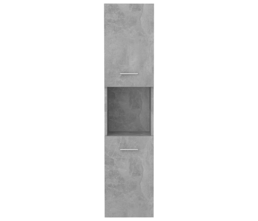 Armario de baño madera contrachapada gris hormigón 30x30x130 cm