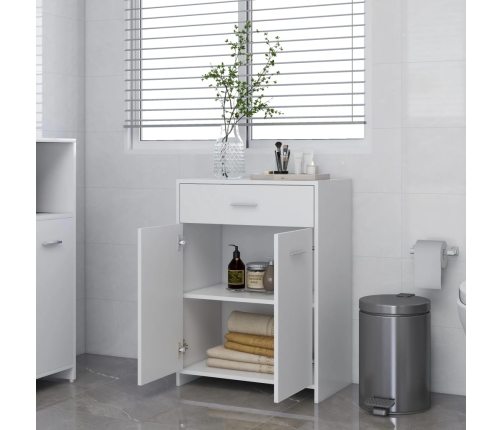 Armario de baño madera contrachapada blanco 60x33x80 cm