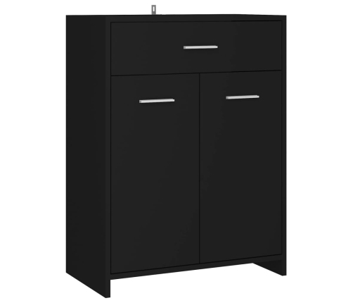 Armario de baño madera contrachapada negro 60x33x80 cm