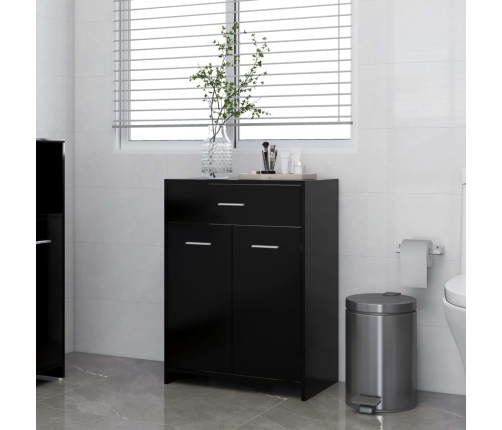 Armario de baño madera contrachapada negro 60x33x80 cm