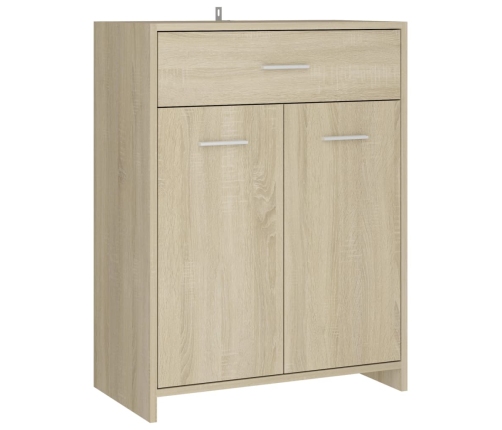 Armario de baño madera contrachapada roble Sonoma 60x33x80 cm