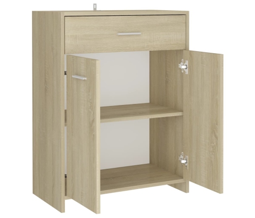 Armario de baño madera contrachapada roble Sonoma 60x33x80 cm