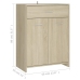 Armario de baño madera contrachapada roble Sonoma 60x33x80 cm