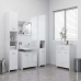 Armario de baño madera contrachapada blanco brillo 60x33x80 cm