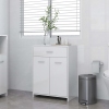 Armario de baño madera contrachapada blanco brillo 60x33x80 cm