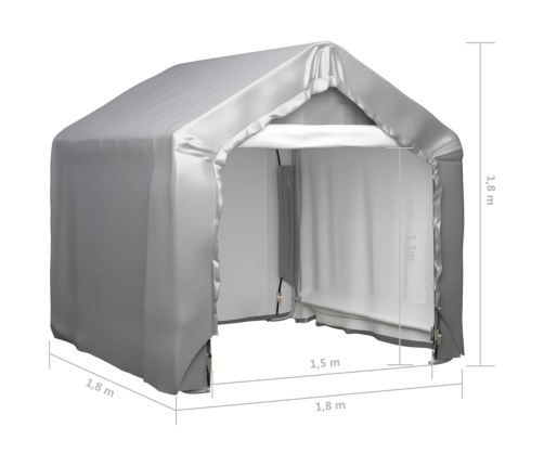 Carpa de almacenamiento acero galvanizado gris 180x180 cm