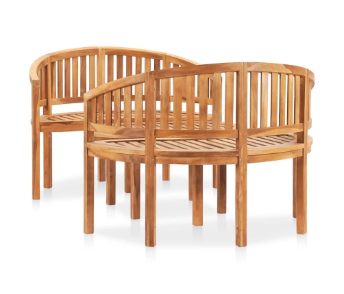 Juego de muebles de jardín 3 piezas madera maciza de teca
