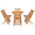 Set de comedor de jardín plegable 9 pzas madera maciza de teca