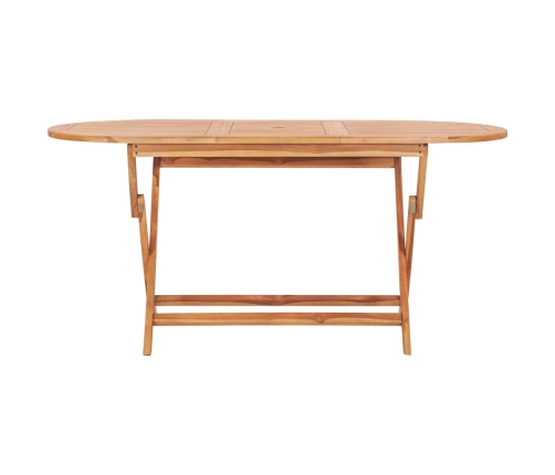 Set de comedor de jardín plegable 9 pzas madera maciza de teca