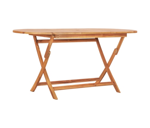 Set de comedor de jardín plegable 9 pzas madera maciza de teca